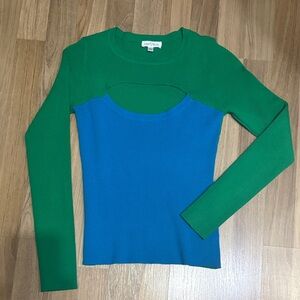 Long sleeve ribbed, color block